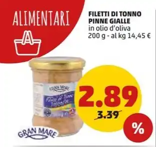 PENNY Gran mare - filetti di tonno pinne gialle offerta
