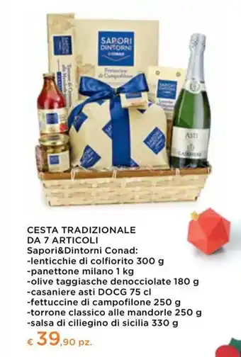 Conad City Sapori&dintorni conad - cesta tradizionale da 7 articoli offerta
