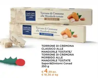 Conad City Sapori&dintorni conad - torrone di cremona classico alle mandorle tostate offerta