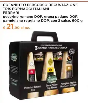 Conad Ferrari - cofanetto percorso degustazione tris formaggi italiani offerta