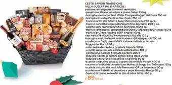 Villa guelfa - cesto sapori tradizione da 21 articoli