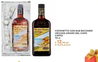Conad Caffo - cofanetto con due bicchieri vecchio amaro del capo offerta