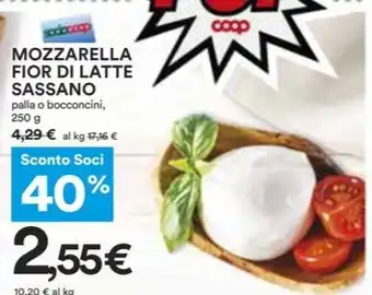 Coop MOZZARELLA FIOR DI LATTE SASSANO 250 g offerta