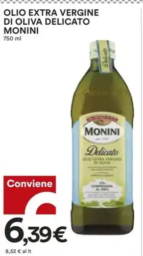 Coop OLIO EXTRA VERGINE DI OLIVA DELICATO MONINI 750 ml offerta