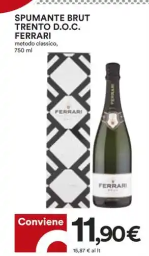 Coop SPUMANTE BRUT TRENTO D.O.C. FERRARI metodo classico, 750 ml offerta
