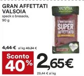 Coop GRAN AFFETTATI VALSOIA 90 g offerta