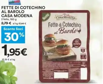Coop FETTE DI COTECHINO AL BAROLO CASA MODENA 160 g offerta