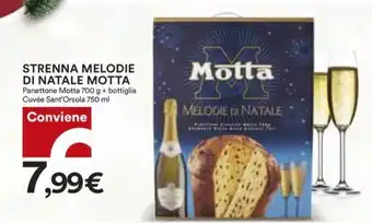 Coop STRENNA MELODIE DI NATALE MOTTA Panettone Motta 700 g + bottiglia Cuvée Sant'Orsola 750 ml offerta