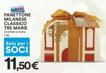 Coop PANETTONE MILANESE CLASSICO TRE MARIE incartato a mano, 1 kg offerta