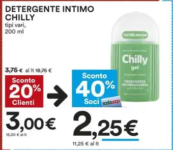 Coop DETERGENTE INTIMO CHILLY 200 ml offerta