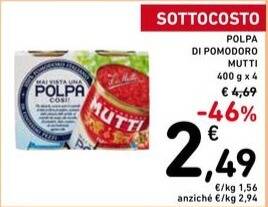Conad Ipermercato POLPA DI POMODORO MUTTI offerta