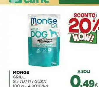 L´Isola dei Tesori Monge Grill Adult Dog Merluzzo offerta