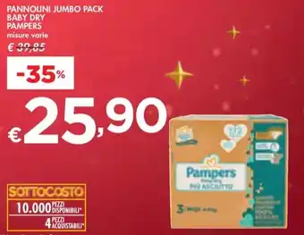 Bennet Pampers - pannolini jumbo pack baby dry offerta
