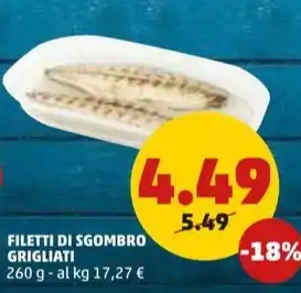 PENNY Filetti di sgombro grigliati offerta