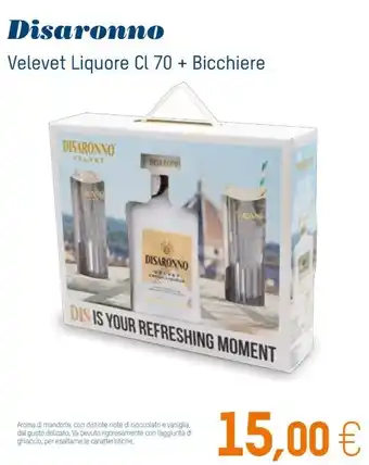 Disaronno Velevet Liquore Cl 70 + Bicchiere