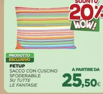 Petup Sacco Con Cuscino Sfoderabile Su Tutte Le Fantasie