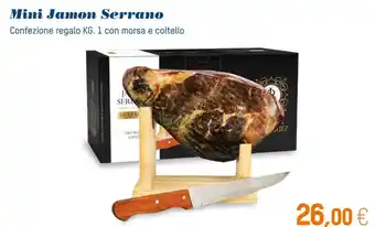 Mini Jamon Serrano Confezione regalo Kg 1 con morsa e coltello