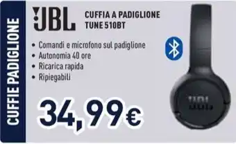 Unieuro JBL CUFFIA A PADIGLIONE TUNE 510BT offerta