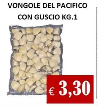 Supermercato Azzurro VONGOLE DEL PACIFICO CON GUSCIO KG.1 offerta