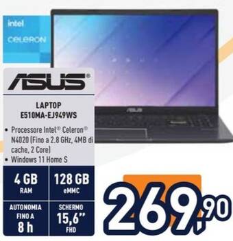 Unieuro ASUS LAPTOP E510MA-EJ949WS offerta