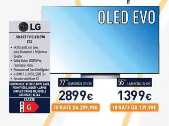 Unieuro LG SMART TV OLED EVO C34 offerta