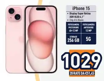 Unieuro iPhone 15 offerta