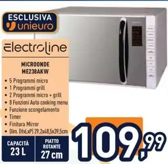 Unieuro Electroline MICROONDE ME238AKW offerta