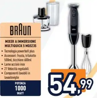 Unieuro BRAUN MIXER A IMMERSIONE MULTIQUICK 5 M05235 offerta