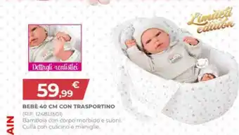 Toys Center Love bebe - bebè 40 cm con trasportino offerta