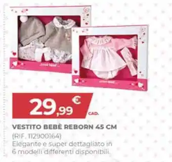 Toys Center Love bebe - vestito bebè reborn 45 cm offerta