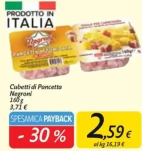 Carrefour Market Negroni - cubetti di pancetta offerta