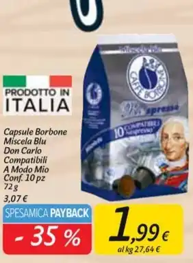 Carrefour Market Caffe borbone - miscela blu don carlo compatibili a modo mio offerta