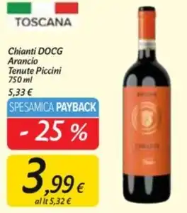 Carrefour Market Tenute piccini - chianti docg arancio offerta