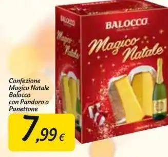 Carrefour Market Balocco - confezione magico natale con pandoro o panettone offerta