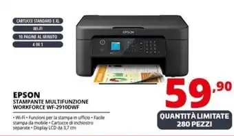 Comet EPSON STAMPANTE MULTIFUNZIONE WORKFORCE WF-2910DWF offerta