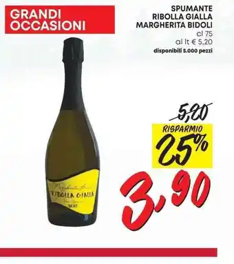 Pam SPUMANTE RIBOLLA GIALLA MARGHERITA BIDOLI cl 75 offerta