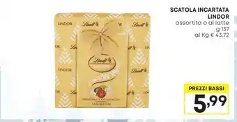 Pam SCATOLA INCARTATA LINDOR assortita o al latte g 137 offerta