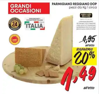 Pam PARMIGIANO REGGIANO DOP pezzi da Kg 1 circa offerta