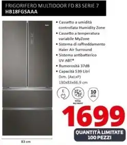 Comet Haier - fd 83 serie 7 hb18fgsaaa frigorifero side-by-side libera installazione 539 l e nero offerta