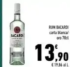 Conad Margherita RUM BACARDI carta blanca/ oro 70cl offerta