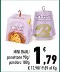 Conad Margherita MINI BAULI panettone 90g/ pandoro 100g offerta
