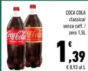 Conad Margherita COCA COLA classica/ senza caff./ zero 1,5L offerta