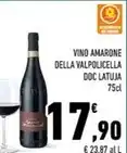Conad Margherita VINO AMARONE DELLA VALPOLICELLA DOC LATUJA 75cl offerta