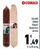 Conad Margherita SALAME CONAD Napoli/ Ungherese offerta