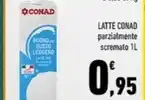 Conad Margherita LATTE CONAD parzialmente scremato 1L offerta