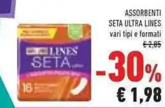 Conad Superstore ASSORBENTI SETA ULTRA LINES vari tipi e formati offerta