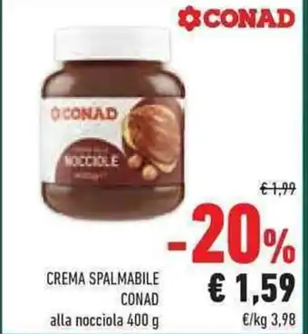 Conad Superstore CREMA SPALMABILE CONAD alla nocciola 400 g offerta