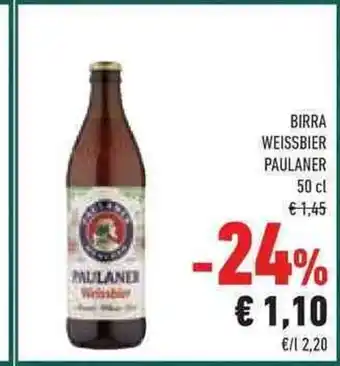 Conad Superstore BIRRA WEISSBIER PAULANER 50 cl offerta