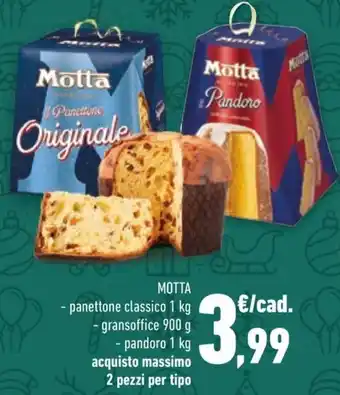Conad MOTTA - panettone classico 1 kg - gransoffice 900 g offerta