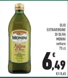 Conad OLIO EXTRAVERGINE DI OLIVA MONINI nettare 75 cl offerta